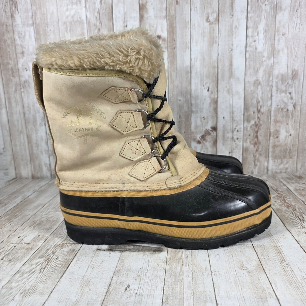 Weather‎ Rite Mens Insulated Snow Boots Waterproof Fur Lined Winter Size 9